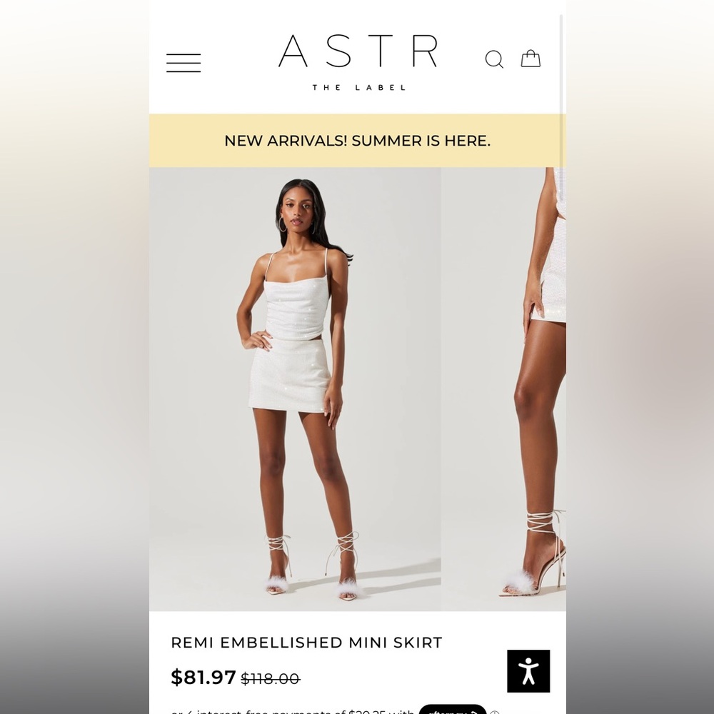 ASTR the label white skirt